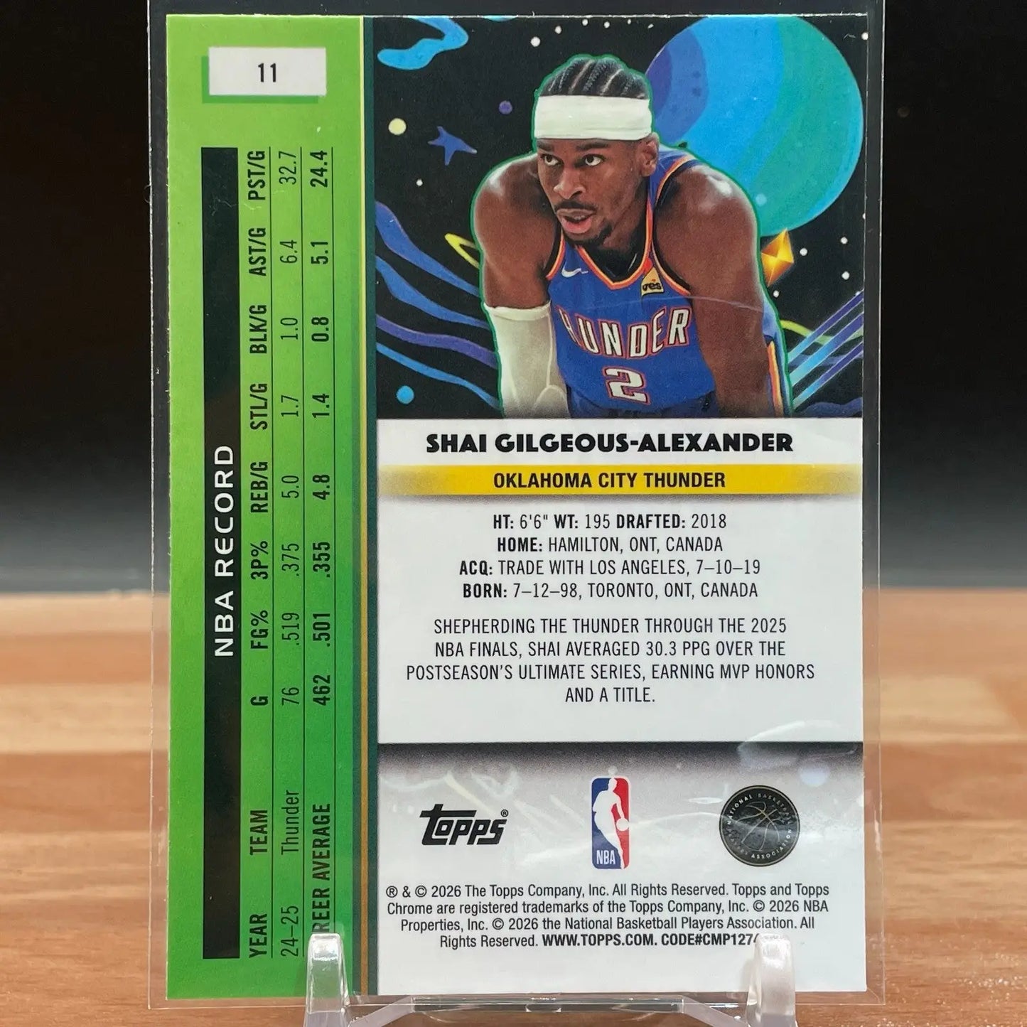 2026 Topps Chrome Cosmic Shai Gilgeous-Alexander NBA Oklahoma City Thunder CG78 - Basketball Card Single