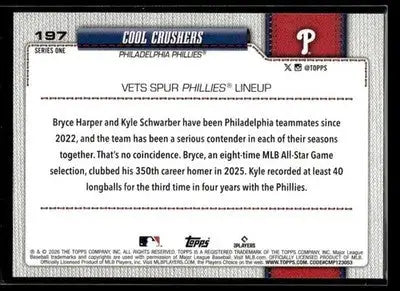 2026 Topps Cool Crushers #197 Rainbow Foil Philadelphia Phillies - Baseball Card Single
