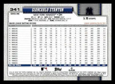 2026 Topps Giancarlo Stanton #341 New York Yankees - Baseball Card Single
