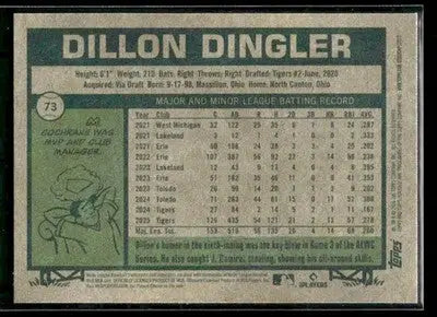 2026 Topps Heritage Dillon Dingler #73 Detroit Tigers - Baseball Card Single