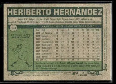 2026 Topps Heritage Heriberto Hernández #323 RC Miami Marlins - Baseball Card Single