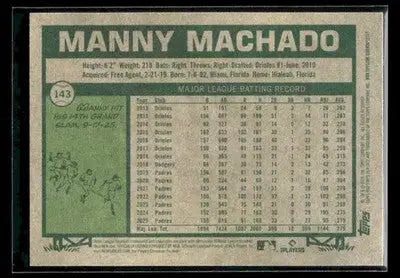 2026 Topps Heritage Manny Machado #143 San Diego Padres - Baseball Card Single