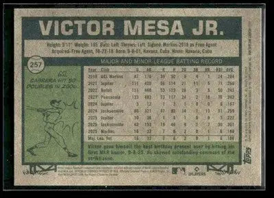 2026 Topps Heritage Victor Mesa Jr. #257 Miami Marlins - Baseball Card Single