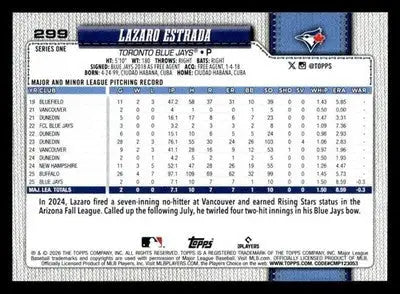 2026 Topps Lazaro Estrada #299 RC Toronto Blue Jays - Baseball Card Single