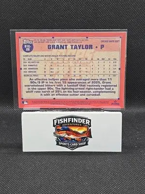 2026 Topps Series 1 ‘91 Silver Pack Mojo #91C-28 Grant Taylor RC White Sox - Baseball Card Single