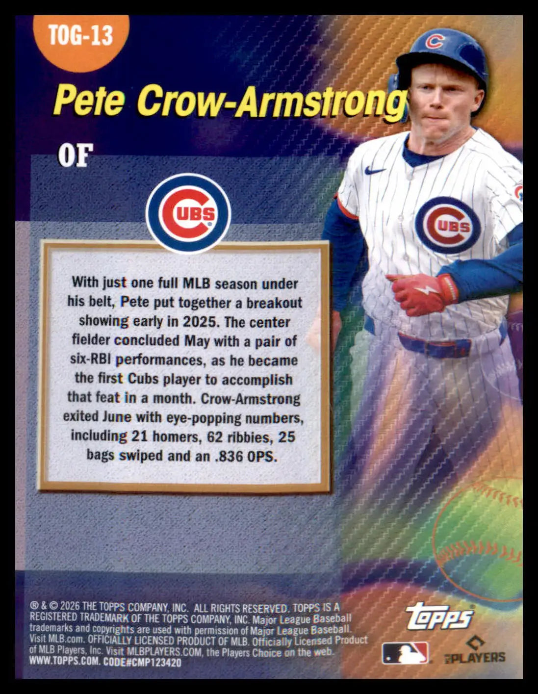 2026 Topps Titans of the Game #TOG-13 Pete Crow-Armstrong - Baseball Card Single