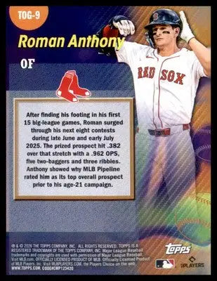 2026 Topps Titans of the Game #TOG-9 Roman Anthony - Baseball Card Single