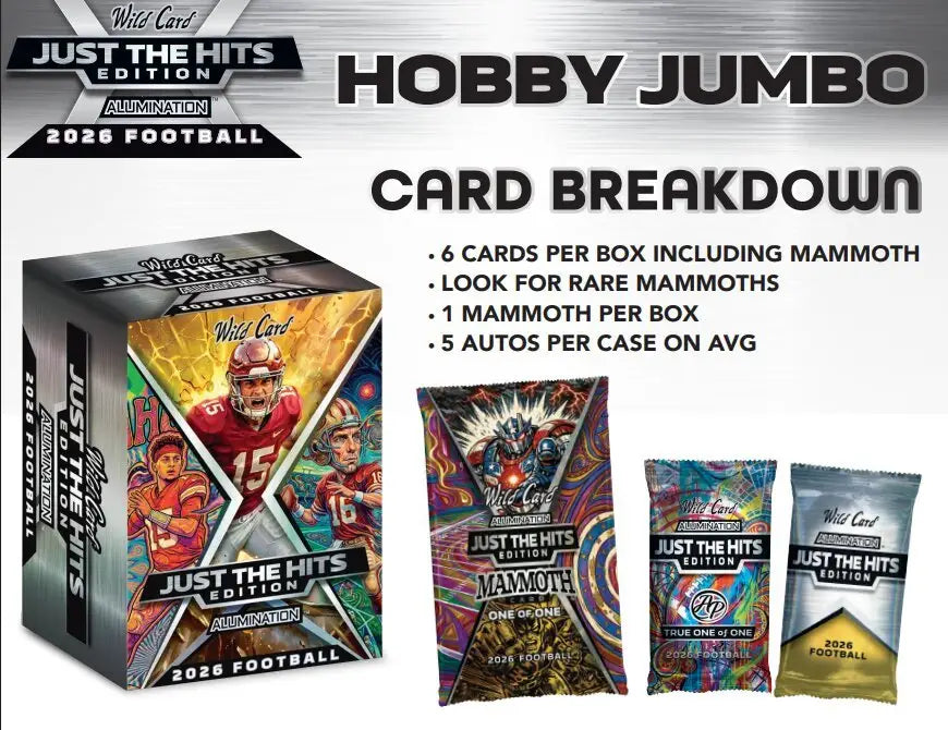 2026 Wild Card Alumination Just The Hits Football Hobby Jumbo Box | Columbia Sports Cards - Football Card Box