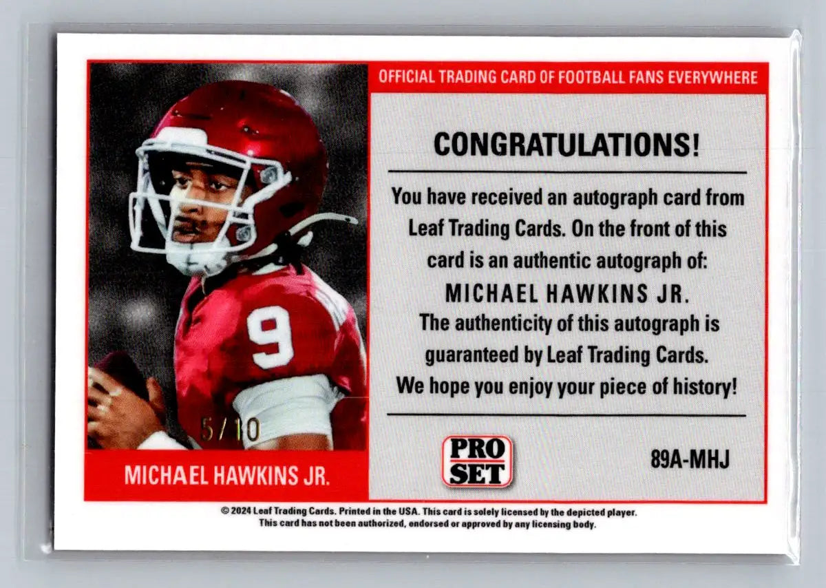 24 Leaf Collective 1989 Pro Set Auto Shimmer Orange#89A-MHJ Michael Hawkins #10 - Basketball Card Single