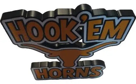 3D Printed Texas Longhorns Hook’em Horns Logo – Display Piece Desk or Shelf - Collectibles