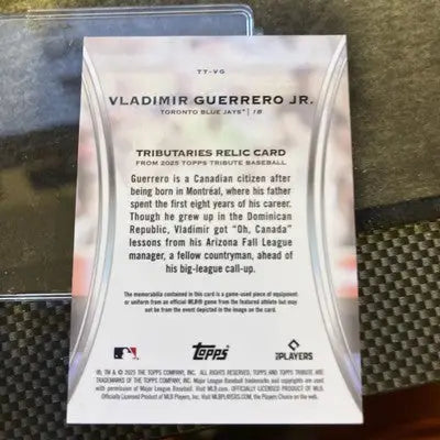 2025 Topps Tribute Vladimir Guerrero Jr Tributaries /25 - Baseball Card Single