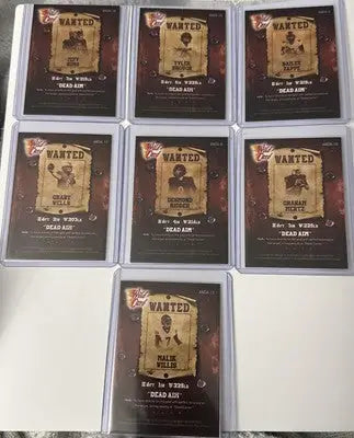 Collection of Wild Card Alumination NIL Dead Aim trading cards in protective cases