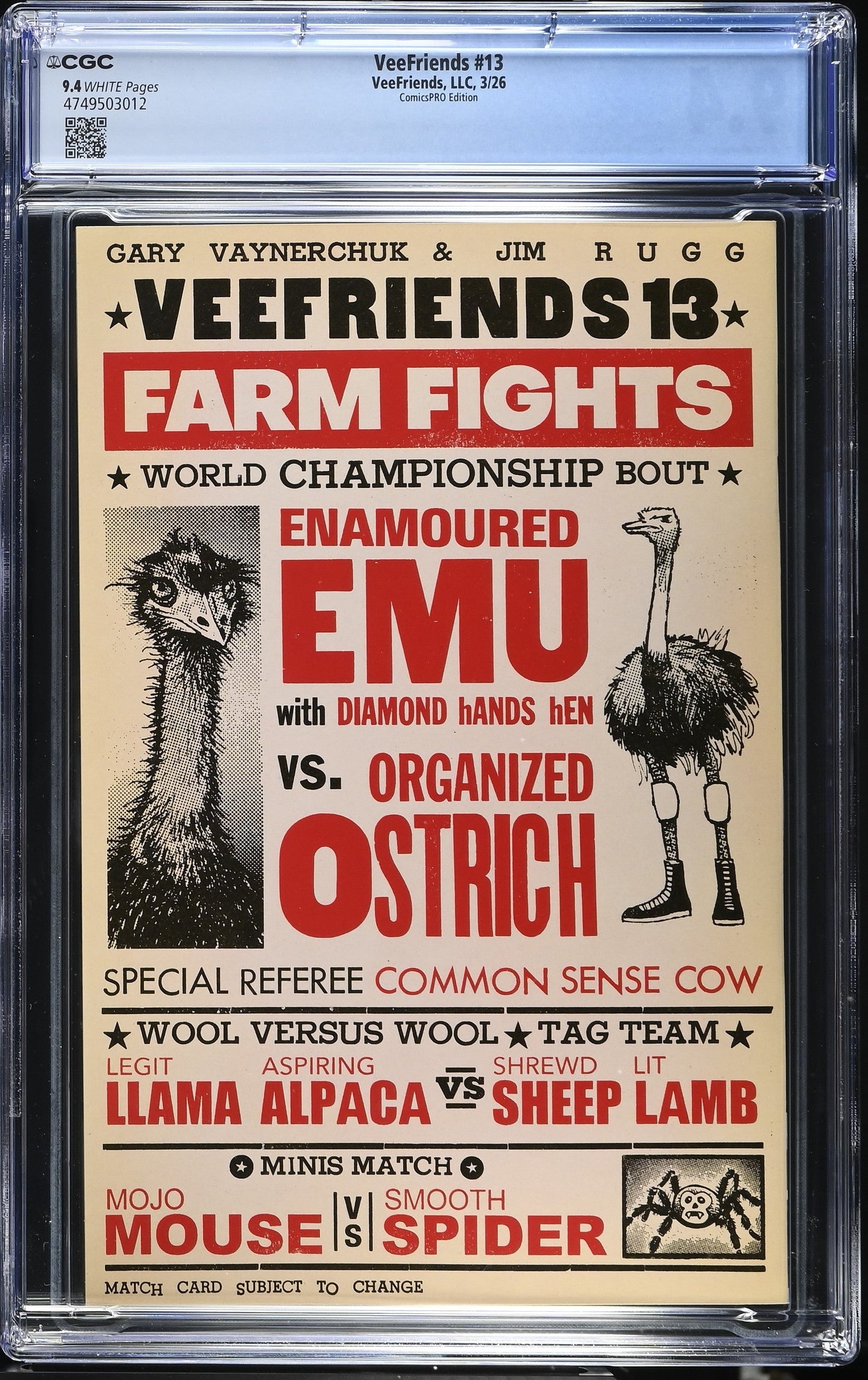 VeeFriends Comic Book #13: Farm Fights ComicsPRO Bill Sienkiewicz Virgin CGC 9.4