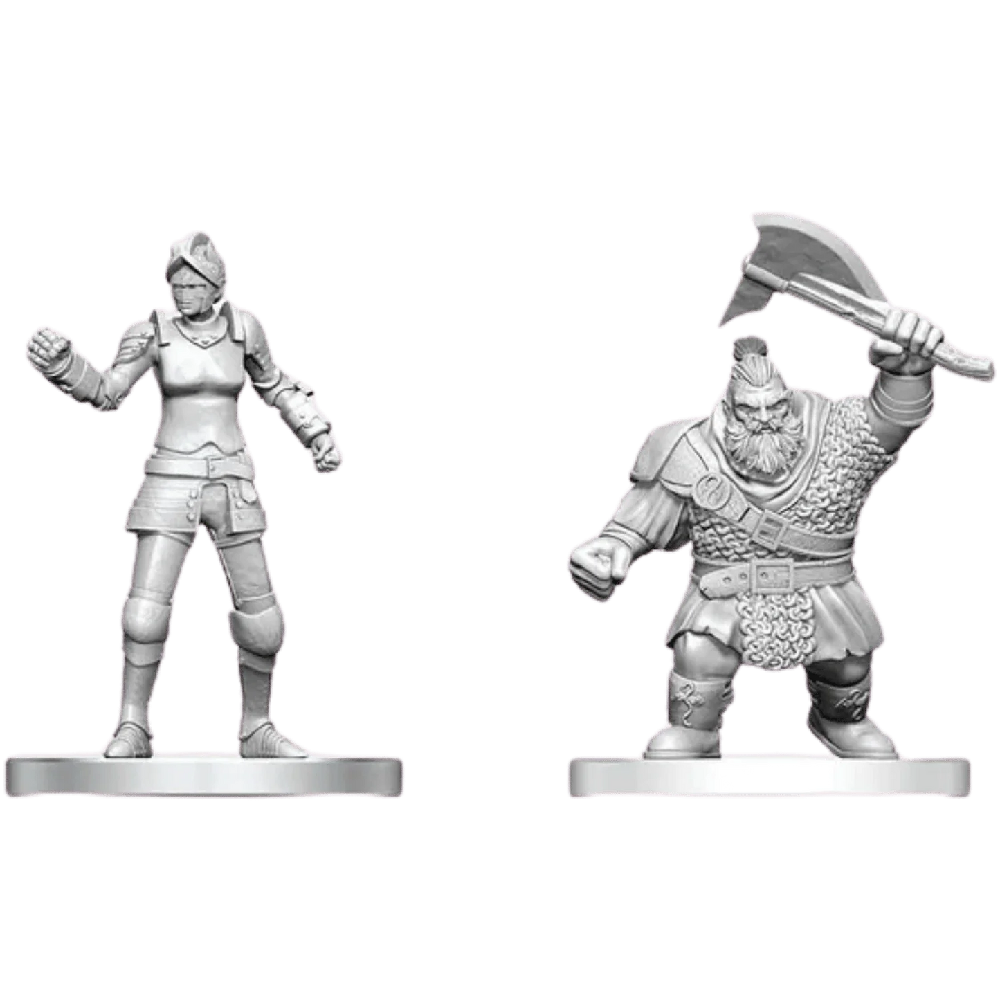 Nolzur's Marvelous Miniatures - Unpainted: Cultist of Bane & Dwarf Zhentilar Soldier