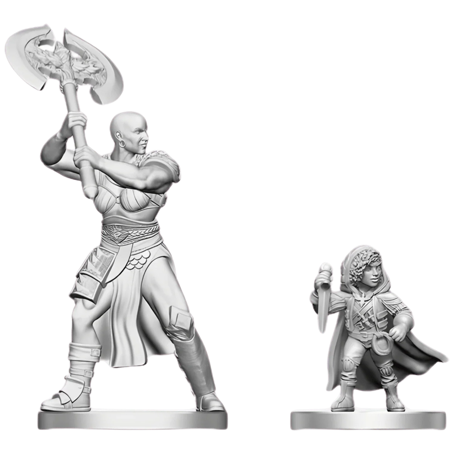 Nolzur's Marvelous Miniatures - Unpainted: Goliath Barbarian & Halfling Rogue