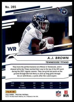A.J. Brown 2022 Panini Prestige #285 Tennessee Titans - Football Card Single