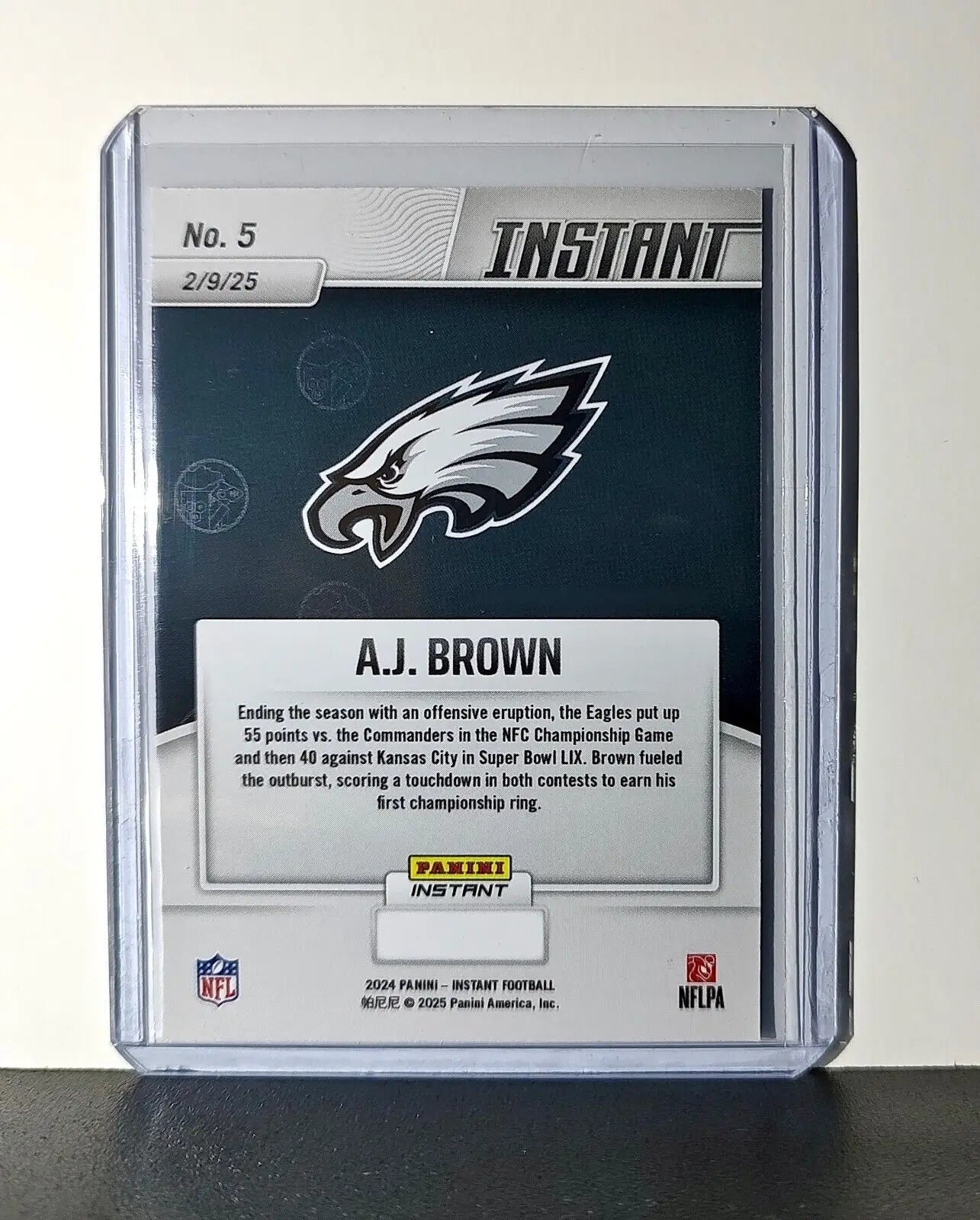 A.J. Brown 2024 Panini Super Bowl LIX Champions NFL #5 Football Card Eagles - Football Card Single