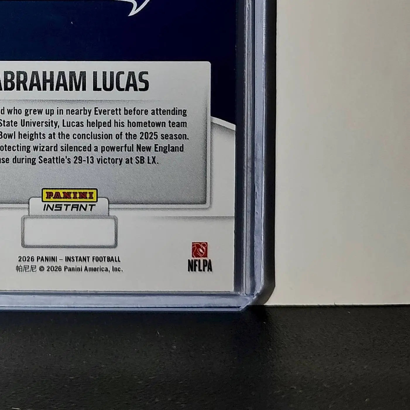 Abraham Lucas 2026 Panini NFL Super Bowl LIX Champions #15 Card Seattle Seahawks - Football Card Single