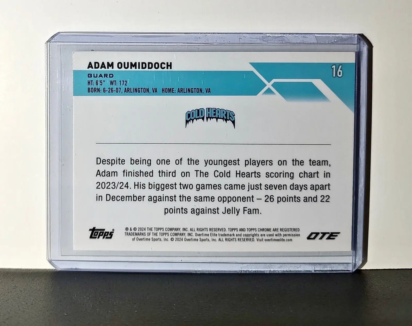 Adam Oumiddoch Rookie Card 2023-24 Topps Chrome Overtime #16 Cold Hearts