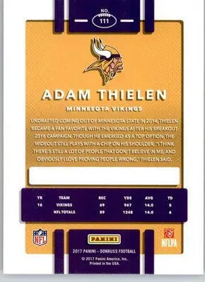 Adam Thielen - 2017 Donruss - #111 - Press Proof Blue Football - Football Card Single