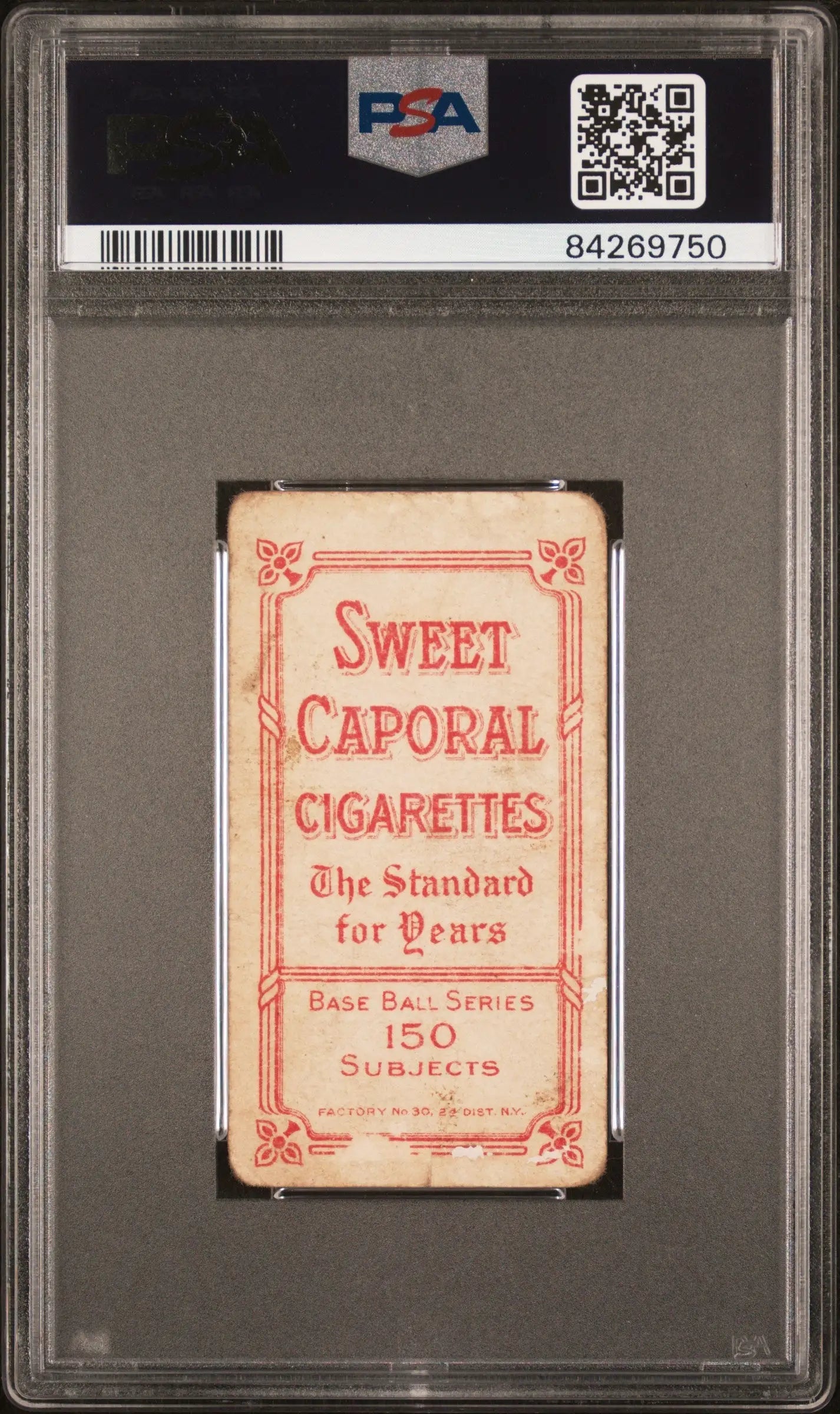 Vintage T206 Sweet Caporal Admiral Schlei 1909-11 card in PSA grading case
