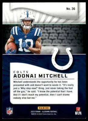 Adonai Mitchell Rookie 2024 Panini Illusions Retail #36 Indianapolis Colts - Football Card Single