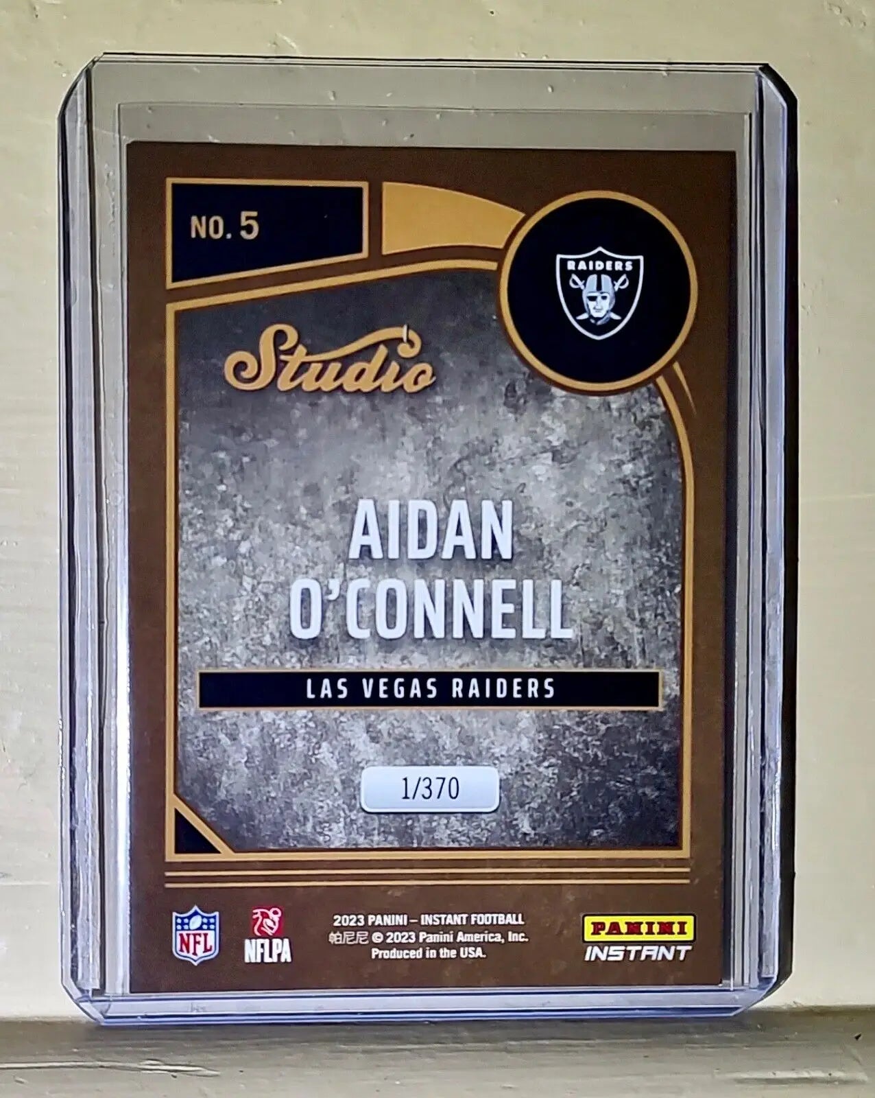 Aidan O’Connell 2023 Panini NFL Studio Rookies #5 Rookie Card 1/370