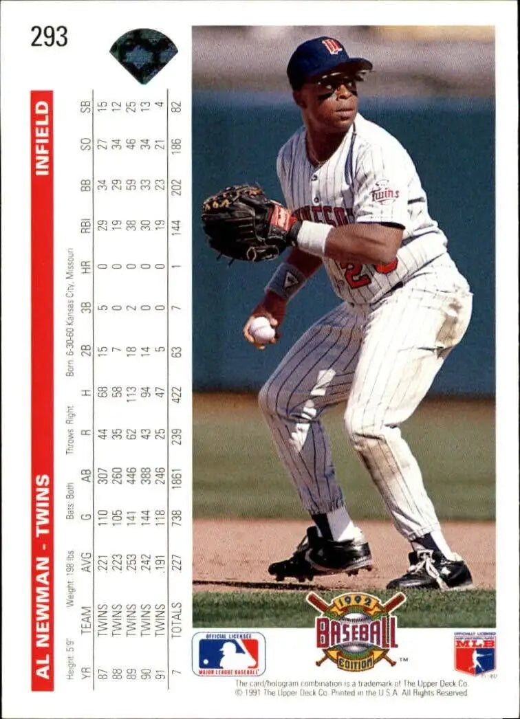 Al Newman 1992 Upper Deck MLB #293 Baseball Card Minnesota Twins - Baseball Card Single