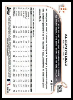 Aledmys Diaz 2022 Topps Update #US289 Houston Astros - Baseball Card Single