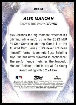 Alek Manoah 2023 Topps Stars of MLB #SMLB-54 Toronto Blue Jays - Baseball Card Single