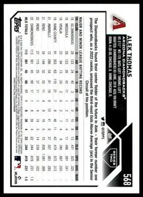 Alek Thomas 2023 Topps #568 Arizona Diamondbacks - Baseball Card Single