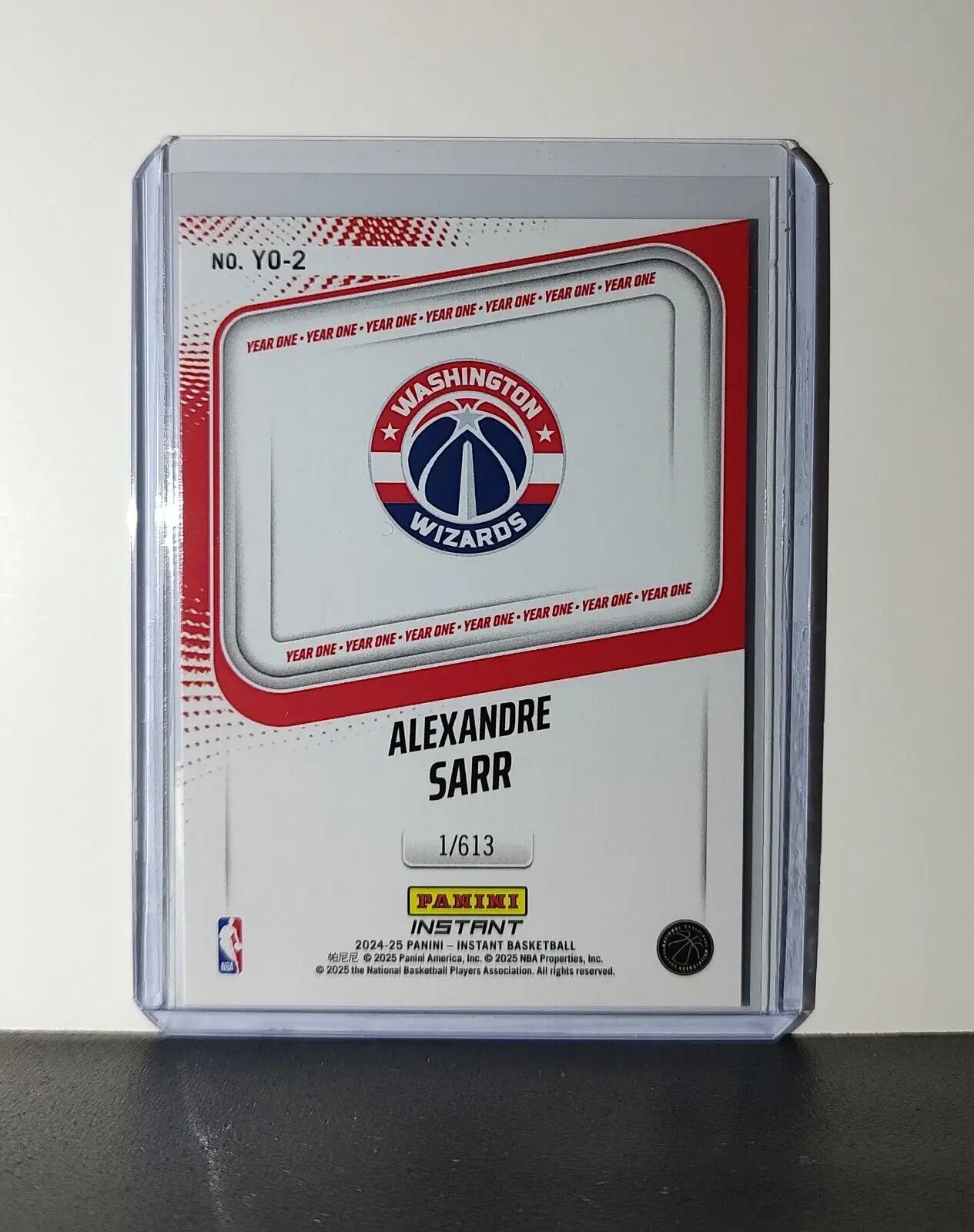 Alexandre Sarr Rookie Card 2024-25 Panini Year One #2 Washington Wizards 1/613 - Basketball Card Single
