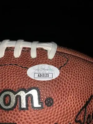Brown leather Dallas Cowboys football with white laces and Alvin Harper signed COA