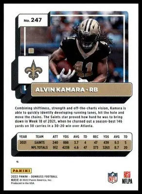 Alvin Kamara 2022 Donruss #247 New Orleans Saints - Football Card Single