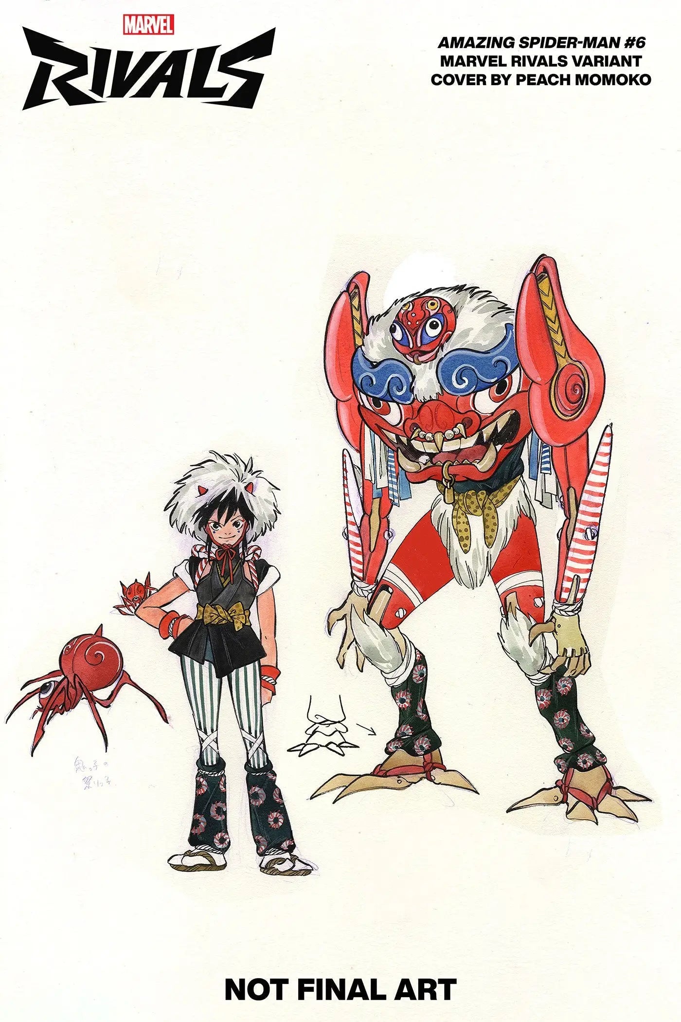 Marvel Rivals variant comic book cover art Featuring Peach Momoko Marvel Rivals artwork