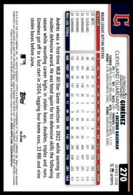 Andrés Giménez 2025 Topps #270 Cleveland Guardians - Baseball Card Single