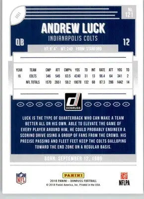 Andrew Luck - 2018 Donruss - #121 - Football - Football Card Single