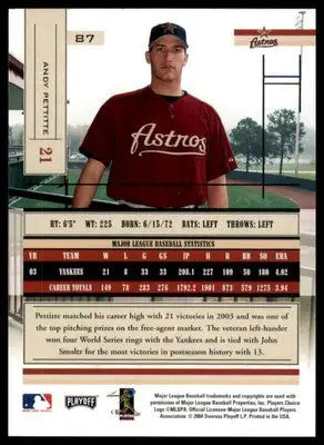 Andy Pettitte 2004 Playoff Absolute Memorabilia Retail #87 Houston Astros - Baseball Card Single