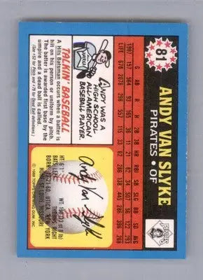 Andy Van Slyke - 1988 Topps UK Minis - #81 - Baseball - Baseball Card Single