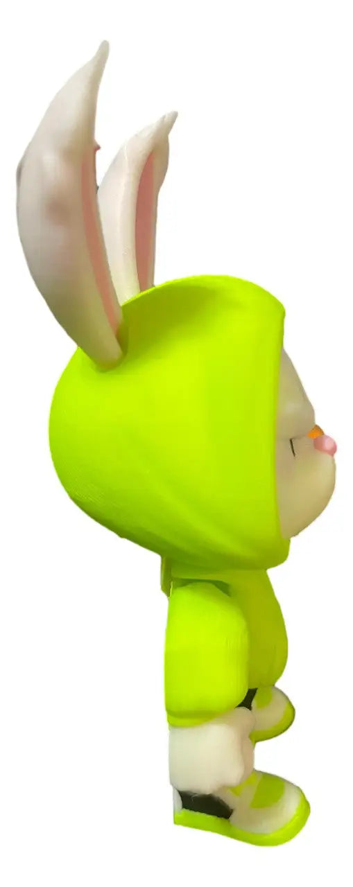 Angry Bunny Figurine 3D Printed – Cute Hooded Rabbit Figure - Collectibles