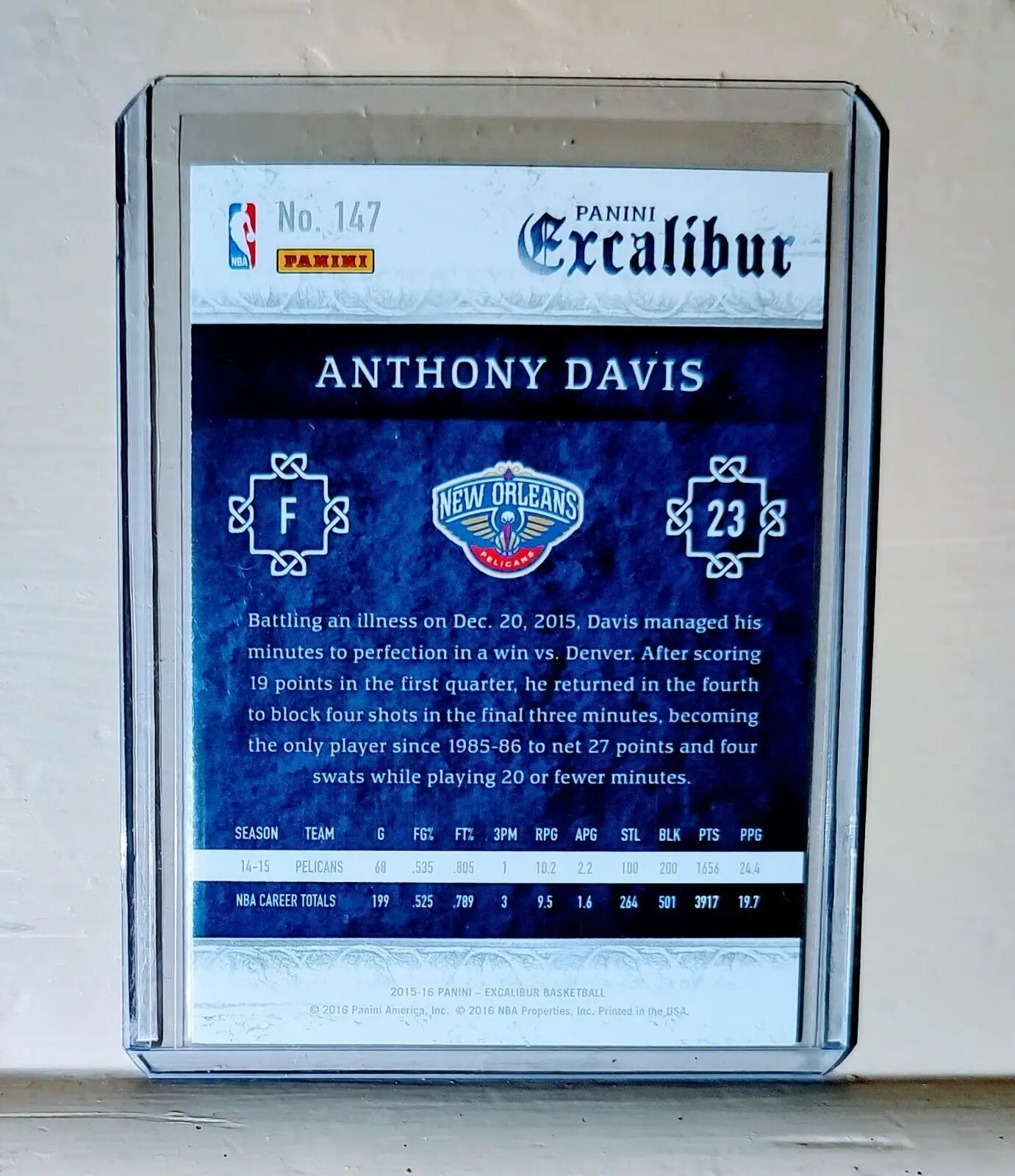 Anthony Davis 2015-16 Panini Excalibur Basketball NBA #147 Card - Basketball Card Single