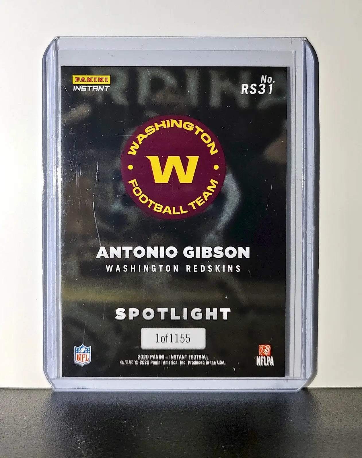 Antonio Gibson Rookie 2020 Panini NFL #31 Rookie Spotlight Washington Redskins - Football Card Single