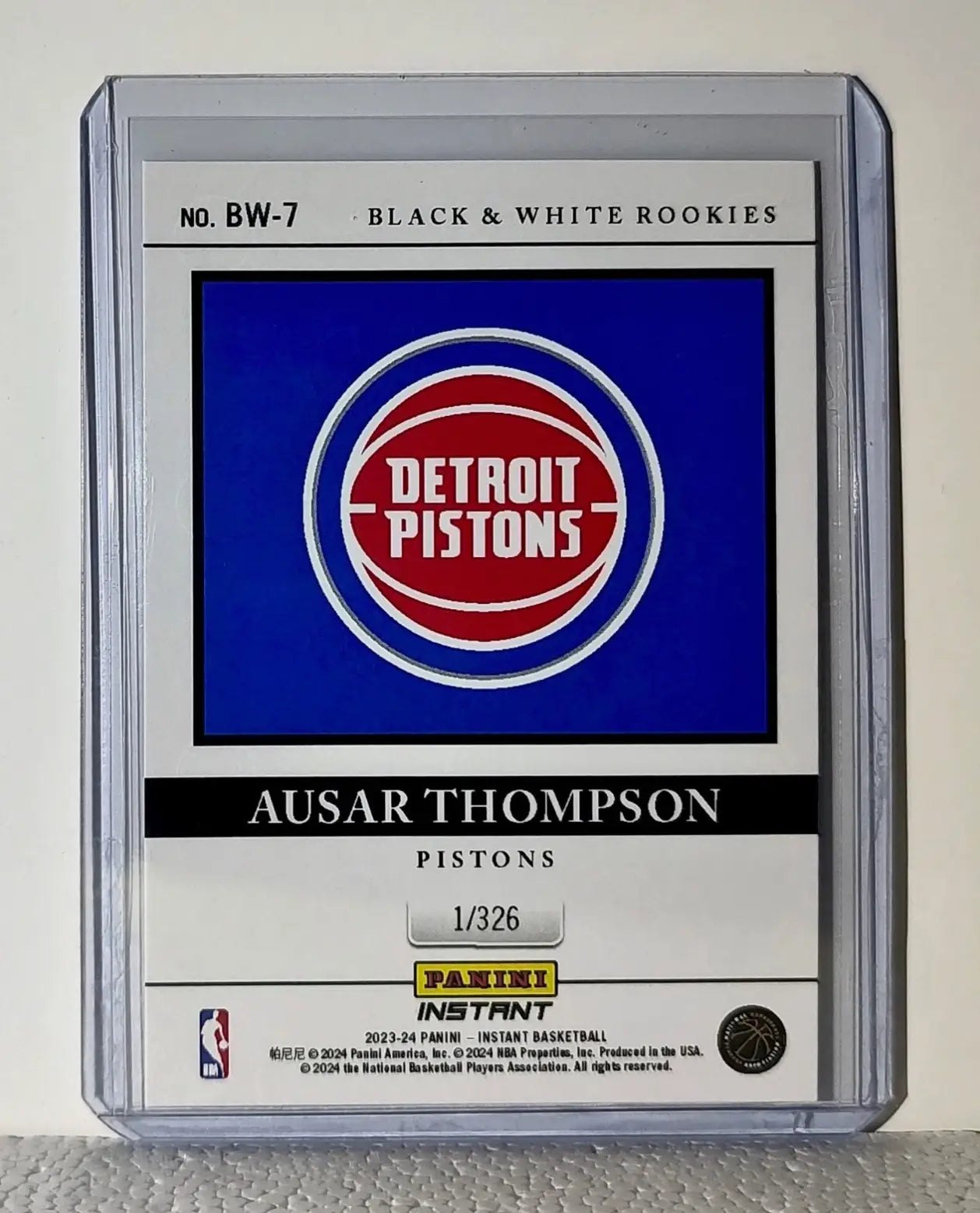 Ausar Thompson 2023-24 Panini NBA #7 Black and White Rookies Card 1/326