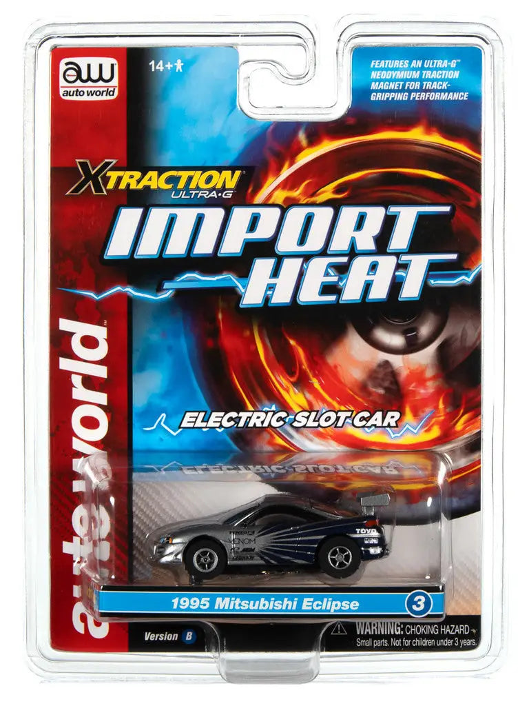 Toy car packaging for Auto World SC378 R2 Xtraction featuring a 1995 Mitsubishi Eclipse
