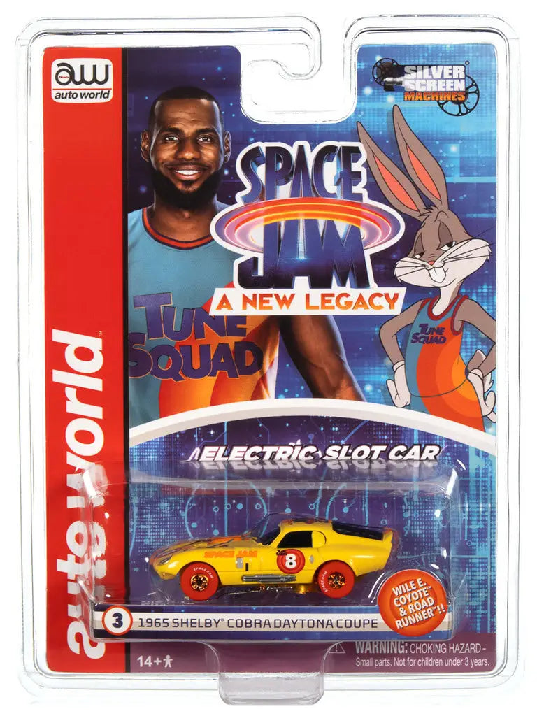 Packaged toy car from Space Jam A New Legacy in Auto World Silver Screen Machines line