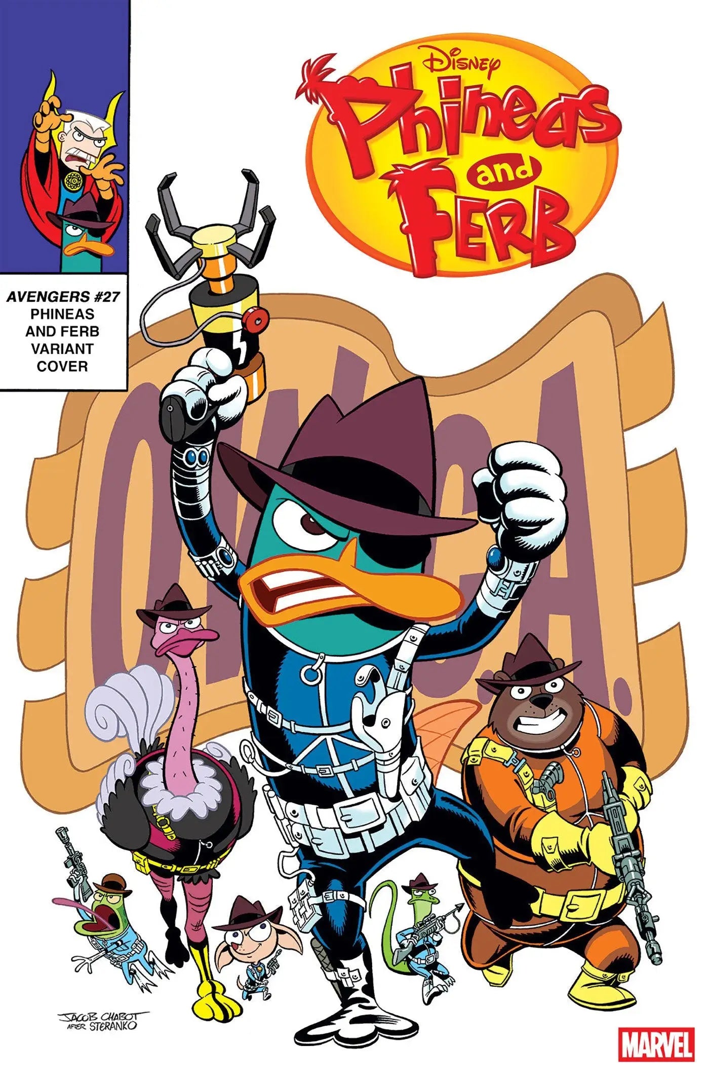Phineas and Ferb comic book cover featuring Jacob Chabot Phineas Ferb Variant Doom
