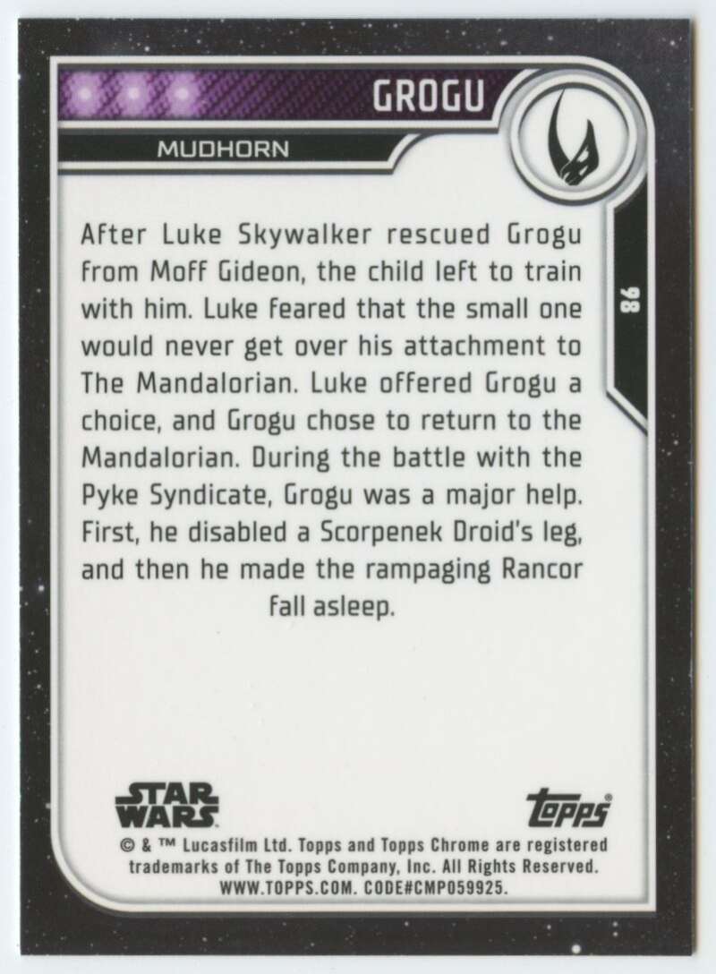 2023 Topps Chrome Star Wars #98 David Acord as Grogu NM-MT NonSport Card Image 2