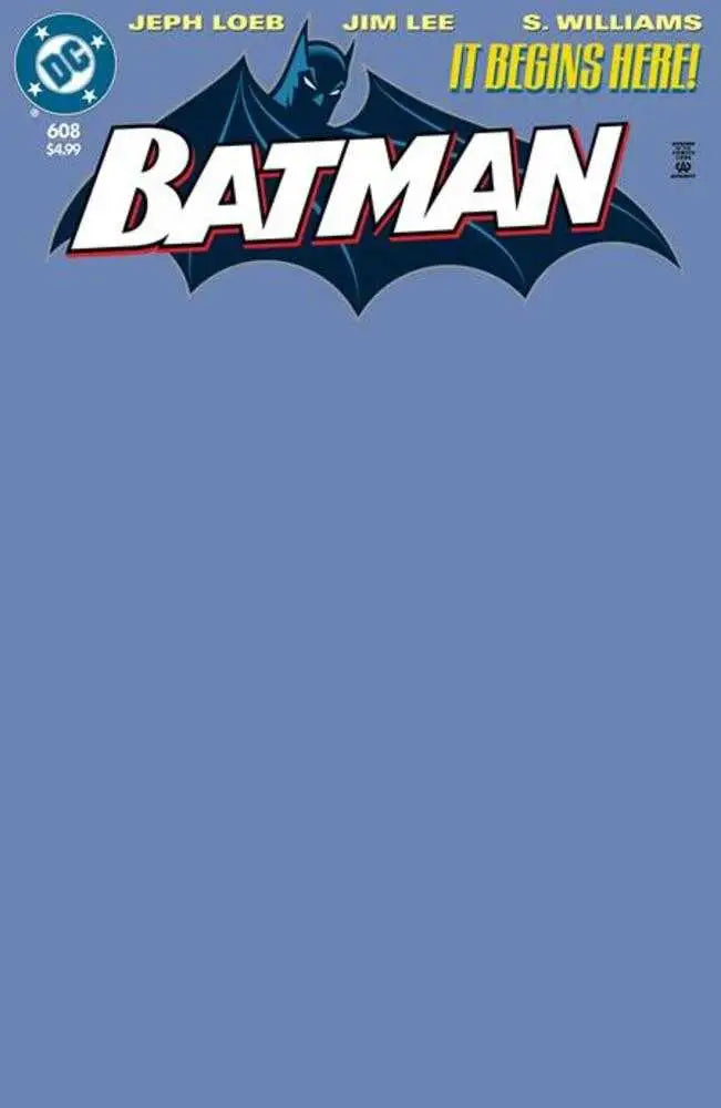 Batman #608 Facsimile Edition Cover C Blue Blank Card Stock Variant - Comic Book
