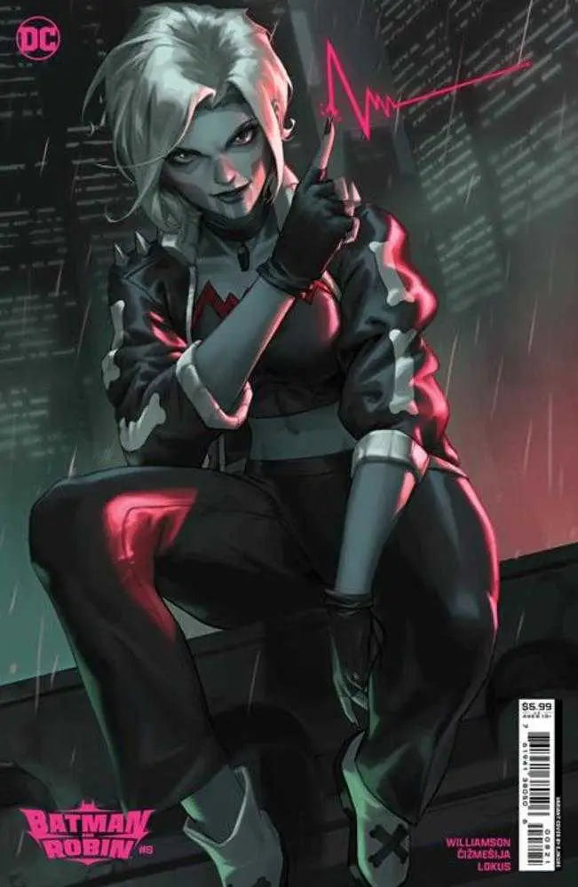 Batman And Robin #8 Cover B Ejikure Card Stock Variant featuring a character in black and pink attire