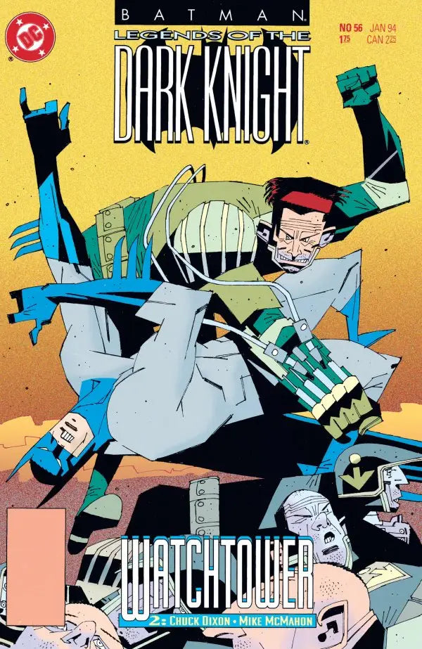 Batman comic book cover featuring Dark Knight and armored guards from Batman Legends of the Dark Knight 56